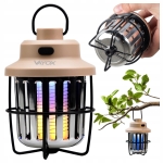 Lampa owadobójcza ogrodowa 2w1 UV latarnia LED pochodnia płomień akumulator USB Vayox