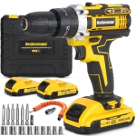 Udarowa wiertarka wkrętarka akumulatorowa 2x akumulatorowa 21 V + walizka wąż