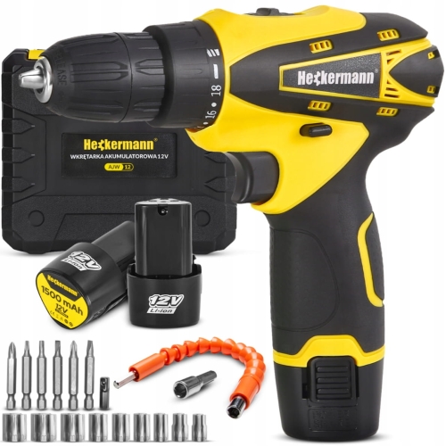 Wiertarko wkrętarka akumulatorowa 2x akumulator 12 V + walizka wąż elastyczny