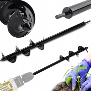 Wiertło ogrodowe wiertnica glebowa wiertarka glebowa do sadzenia w ziemii świder 10 x 60 cm