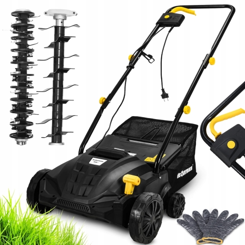 Wertykulator aerator elektryczny 3w1 z koszem 30 l 1500 W 2 wałki 