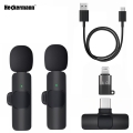 2x mikrofon bezprzewodowy reporterski krawatowy do telefonu iPhone Android USB-C