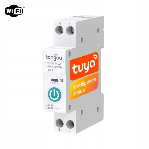 Przekaźnik WiFi 16 A do 260 V na szynę DIN włącznik wyłącznik On Off Tuya