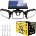 Lampa solarna ogrodowa uliczna zewnętrzna 74 LED 150 W czujnik ruchu zmierzchu