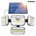 Lampa solarna ogrodowa uliczna zewnętrzna 333 LED 180 W czujnik ruchu zmierzchu osobny panel