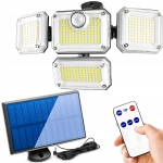 Lampa solarna ogrodowa uliczna zewnętrzna 333 LED 180 W czujnik ruchu zmierzchu osobny panel