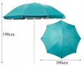 Duży parasol plażowy ogrodowy dwuwarstwowy wodoodporny turkusowy 190 x 180 cm