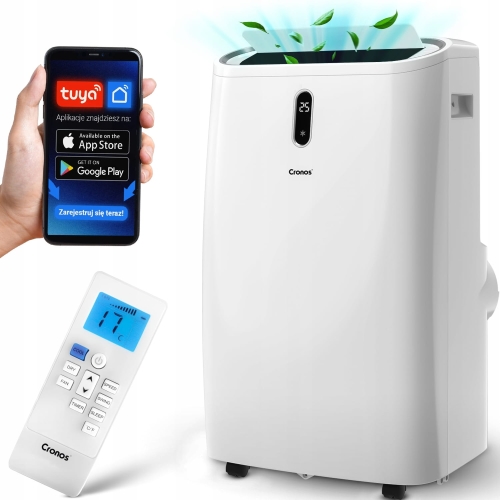 Klimatyzator przenośny 4,7 kW 45 m2 b.cichy pilot WiFi Tuya akcesoria Cronos