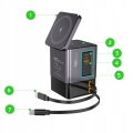 Super szybka ładowarka USB zasilacz GaN 105 W PD zwijany kabel 6w1 USB-C QC 4.0 LED MagSafe