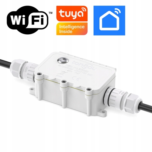 Przekaźnik WiFi Tuya 16 A wodoodporny puszka hermetyczna IP67 pomiar prądu