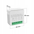 Mini przekaźnik dopuszkowy z pomiarem prądu WiFi Tuya gniazdko włącznik 10 A 2300 W