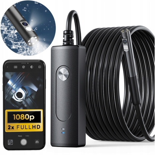 Kamera inspekcyjna endoskop Duo FHD LED 3 m 7,9 mm moduł WiFi do rur warsztatów MBG Line W300 Pro