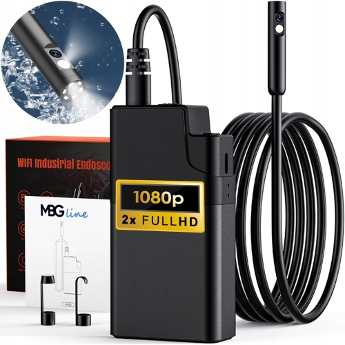Kamera inspekcyjna endoskop Duo FHD LED 5 m 5,5 mm moduł WiFi do rur warsztatów MBG Line W500 Pro