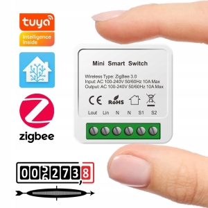 Mini przekaźnik dopuszkowy z pomiarem prądu ZigBee Tuya gniazdko włącznik 10 A 2300 W