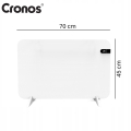 Panel grzewczy grzejnik na podczerwień promiennik elektryczny Cronos 450 W termostat WiFi pilotem nóżki 