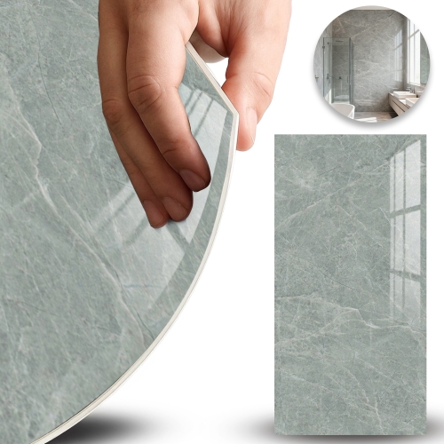 Panel ścienny samoprzylepny 3D marmur połysk kamień PCV laminat płytki 30 x 60 cm 10 sztuk