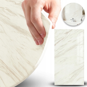 Panel ścienny samoprzylepny 3D marmur połysk jasny ecru PCV laminat płytki 40 x 80 cm 10 sztuk