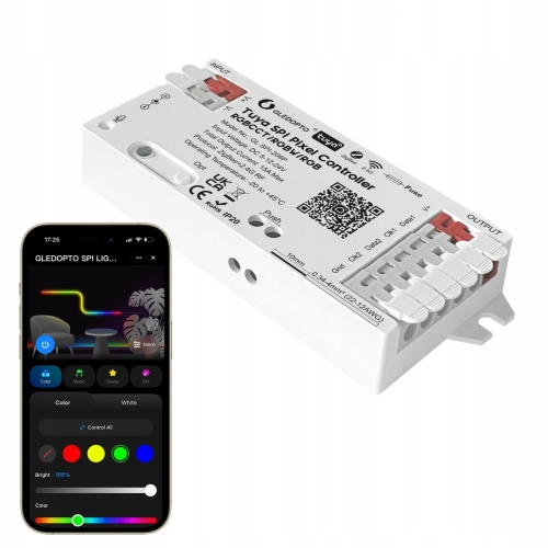 Sterownik do taśm cyfrowych ZigBee LED SPI Tuya Pixel RGBIC WS281x mikrofon