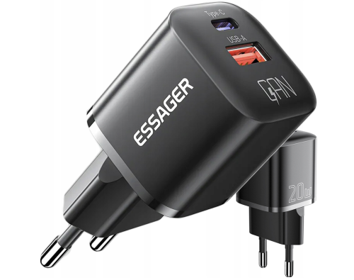 Szybka mocna ładowarka USB-C 20 W kostka zasilacz sieciowa PD QC GaN azotek galu