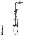 Deszczownica łazienkowa zestaw prysznicowy kolumna prysznicowa regulowana czarna Heckermann