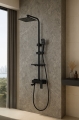 Deszczownica łazienkowa zestaw prysznicowy kolumna prysznicowa regulowana czarna Heckermann