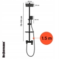 Deszczownica łazienkowa zestaw prysznicowy kolumna prysznicowa regulowana czarna Heckermann