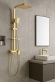 Deszczownica łazienkowa zestaw prysznicowy kolumna prysznicowa regulowana złota Heckermann