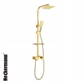 Deszczownica łazienkowa zestaw prysznicowy kolumna prysznicowa regulowana złota Heckermann