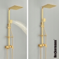 Deszczownica łazienkowa zestaw prysznicowy kolumna prysznicowa regulowana złota Heckermann