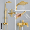 Deszczownica łazienkowa zestaw prysznicowy kolumna prysznicowa regulowana złota Heckermann