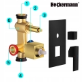 Deszczownica podtynkowa zestaw prysznicowy kolumna prysznicowa czarna Heckermann