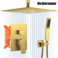 Deszczownica podtynkowa zestaw prysznicowy kolumna prysznicowa złota Heckermann