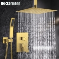 Deszczownica podtynkowa zestaw prysznicowy kolumna prysznicowa złota Heckermann