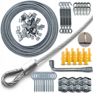 Mocna lina linka stalowa nierdzewna ocynkowana PVC 30 m 3 mm 68w1