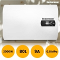 Mocny bojler elektryczny 80 l 2000 W poziomy spłaszczony zbiornik podgrzewacz wody energooszczędny