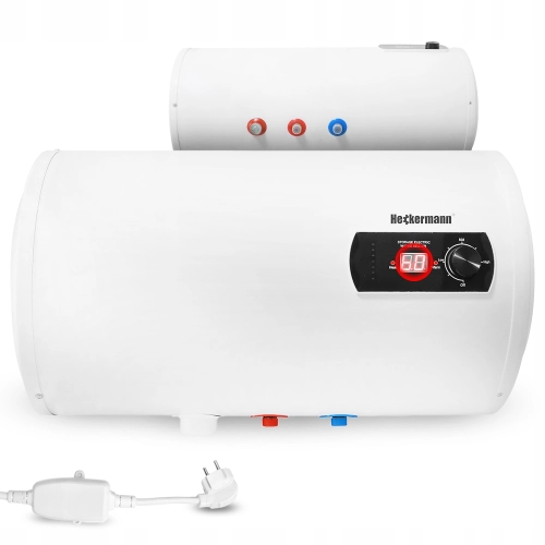 Mocny bojler elektryczny 30 l 2000 W pionowy okrągły zbiornik podgrzewacz wody energooszczędny