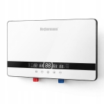 Elektryczny przepływowy podgrzewacz wody 230 V 8,5 kW 8500 W biały płaski słuchawka 
