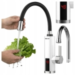 Elektryczny przepływowy podgrzewacz wody kran do kuchni bateria kuchenna VA0204 + wylewka elastyczna Vayox