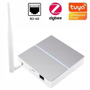 Bramka mostek centralka ZigBee 3.0 Tuya Smart Life LAN RJ45 gniazdo USB-C antena 3 dBi
