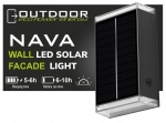 Lampa solarna elewacyjna Nava LED ogrodowa solar czujnik zmierzchu IP54