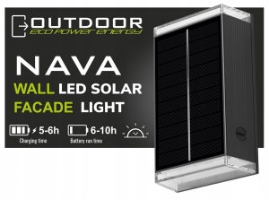 Lampa solarna elewacyjna Nava LED ogrodowa solar czujnik zmierzchu IP54