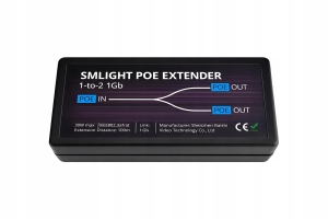 Wzmacniacz  Extender PoE Ethernet RJ45 przedłużacz sygnału do 100 m 2x 1 Gbit