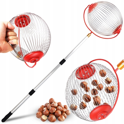 Zbieraczka zbieracz teleskopowy do owoców orzechów jabłek piłek 128 cm 