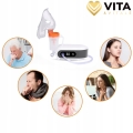 Profesjonalny inhalator nebulizator dla dzieci dorosłych 2 maseczki do inhalacji filtry MMAD ≤ 3,8 µm