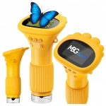 Edukacyjny mikroskop dziecięcy cyfrowy powiększenie 1000x 2 MPx ekran 2" PC żółty 