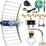 Antena DVB T2 naziemnej TV zewnętrza szerokopasmowa ASR 5G Classic Telmor na 2 TV + uchwyt