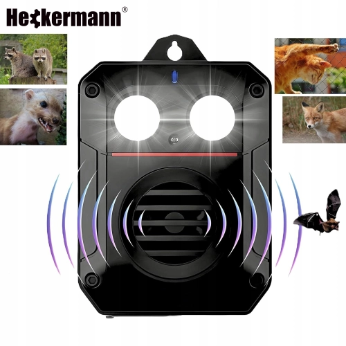 Mocny odstraszacz samochodowy domowy ultradźwiekowy na gryzonie kuny szczury myszy dzikie zwierzęta 4x AA