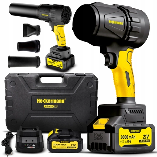 Turbo super mocna dmuchawa akumulatorowa do liści wody ogrodu samochodu kurzu 21 V 2 akumulatory walizka ładowarka 