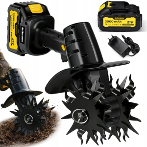 Mini glebogryzarka akumulatorowa kultywator do gleby ziemi 2x 3000 mAh 1200 obr/min