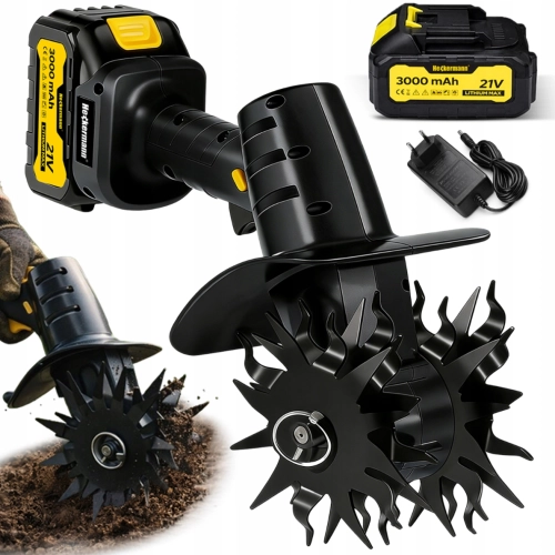 Mini glebogryzarka akumulatorowa kultywator do gleby ziemi 2x 3000 mAh 1200 obr/min